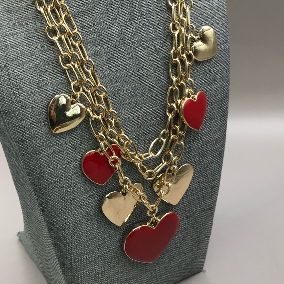 Thalia Sodi Gold-Tone and Red Heart Layered Necklace - Picture 5 of 9
